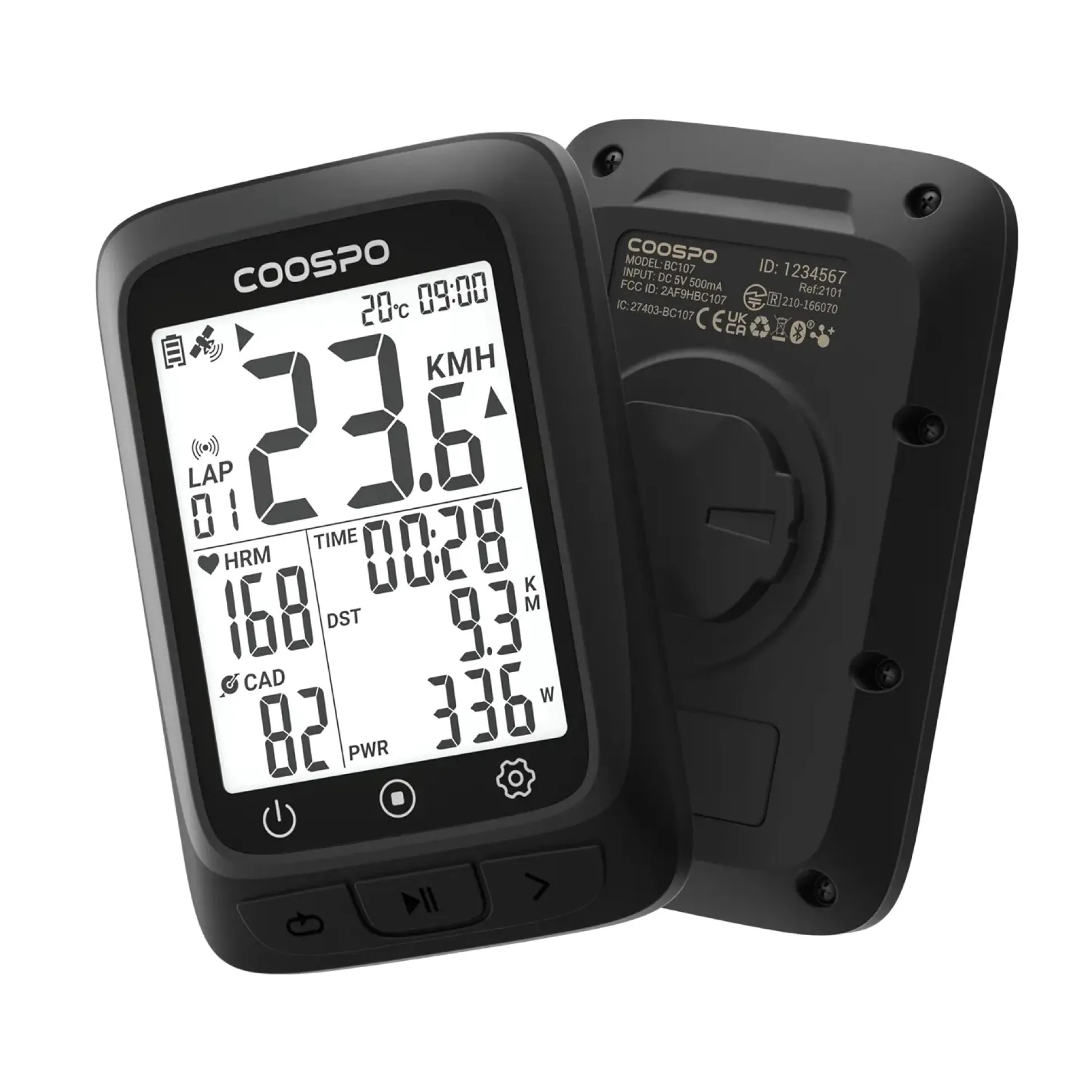 Ciclocomputer Coospo Gps BC107 - Nero