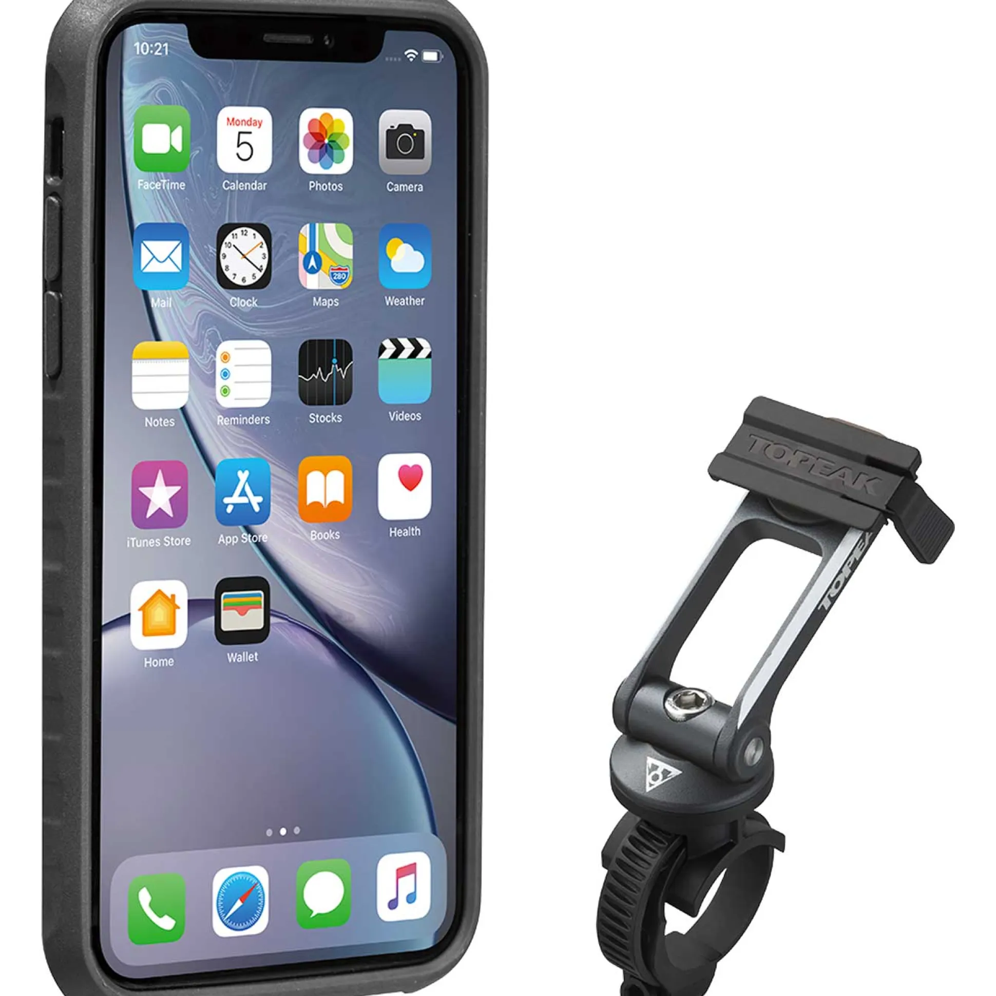Custodia Topeak RideCase per iPhone Xr nera/grigia con supporto