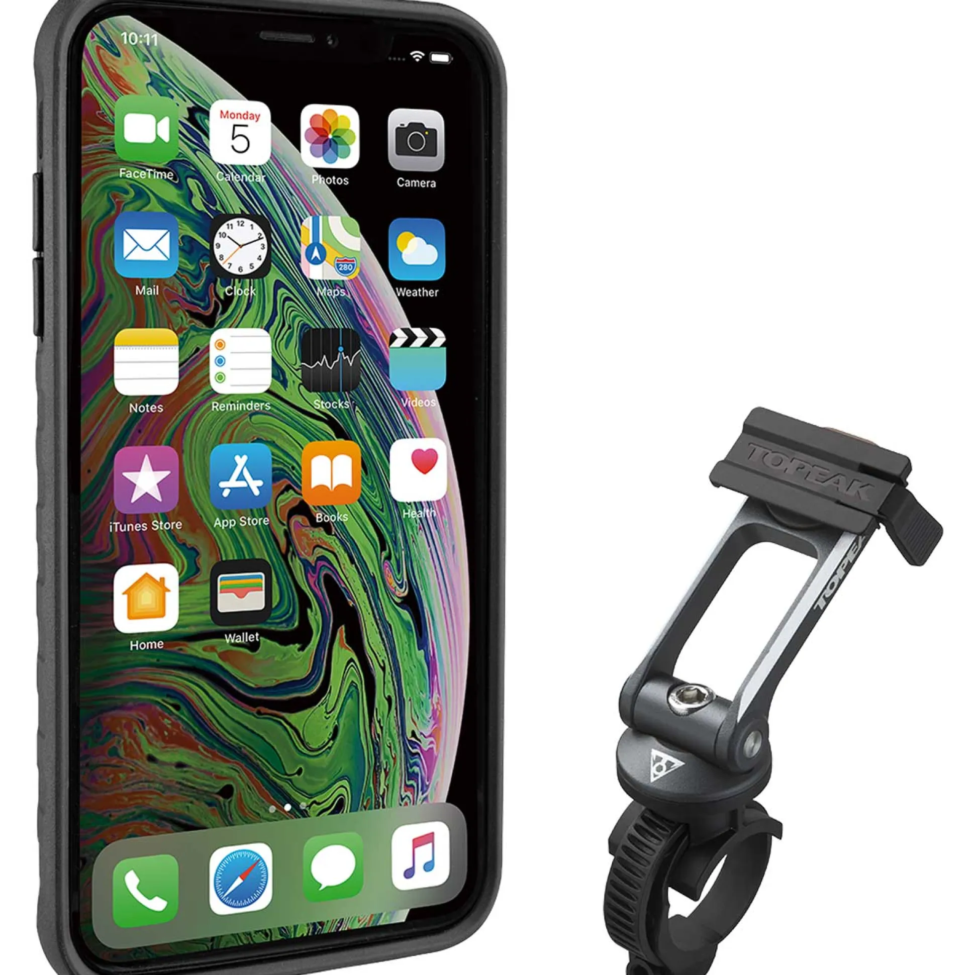 Custodia Topeak RideCase per iPhone XS Max nera/grigia con supporto