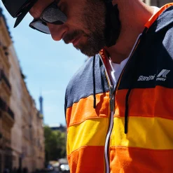 Giacca antivento reversibile Santini x K-WAY - Blu