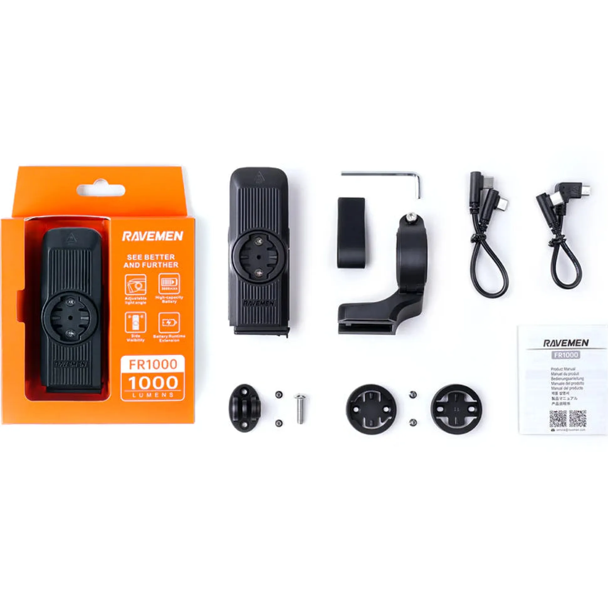 Luce anteriore Ravemen FR1000