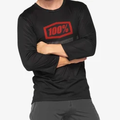 Maglia 100% Airmatic 3/4 - Nero rosso