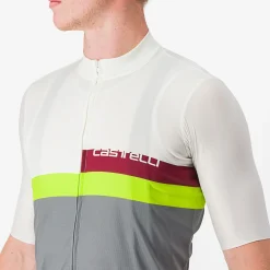 Maglia Castelli A Blocco - Bianco grigio