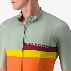 Maglia Castelli A Blocco - Verde arancio
