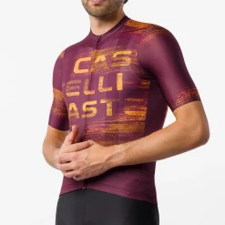 Maglia Castelli Stratus Logo - Bordeaux