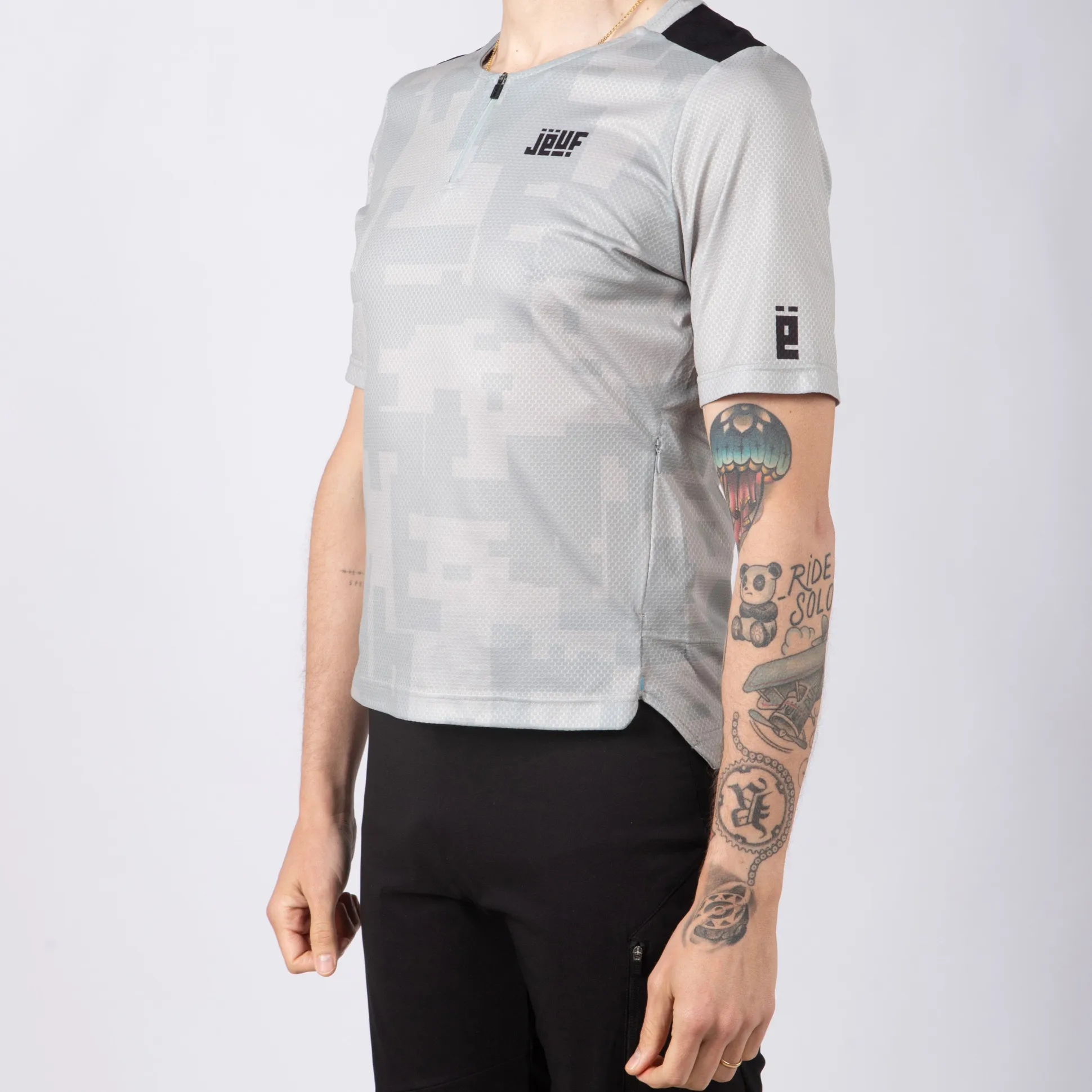 Maglia Jëuf Pro Gravel con zip - Grigio