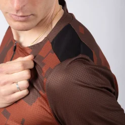 Maglia Jëuf Pro Gravel con zip - Marrone