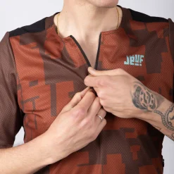 Maglia Jëuf Pro Gravel con zip - Marrone