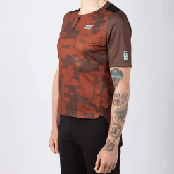 Maglia Jëuf Pro Gravel con zip - Marrone