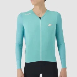 Maglia maniche lunghe Cafe du Cycliste Roxane - Azzurro