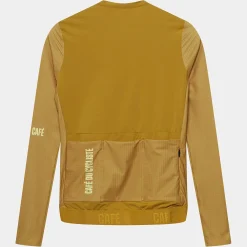 Maglia maniche lunghe Cafe du Cycliste Andrea - Giallo
