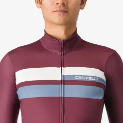 Maglia maniche lunghe Castelli Lineare - Bordeaux