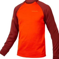 Maglia maniche lunghe Endura Singletrack Fleece - Rosso
