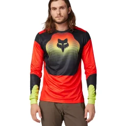 Maglia maniche lunghe Fox Ranger Revise - Rosso giallo