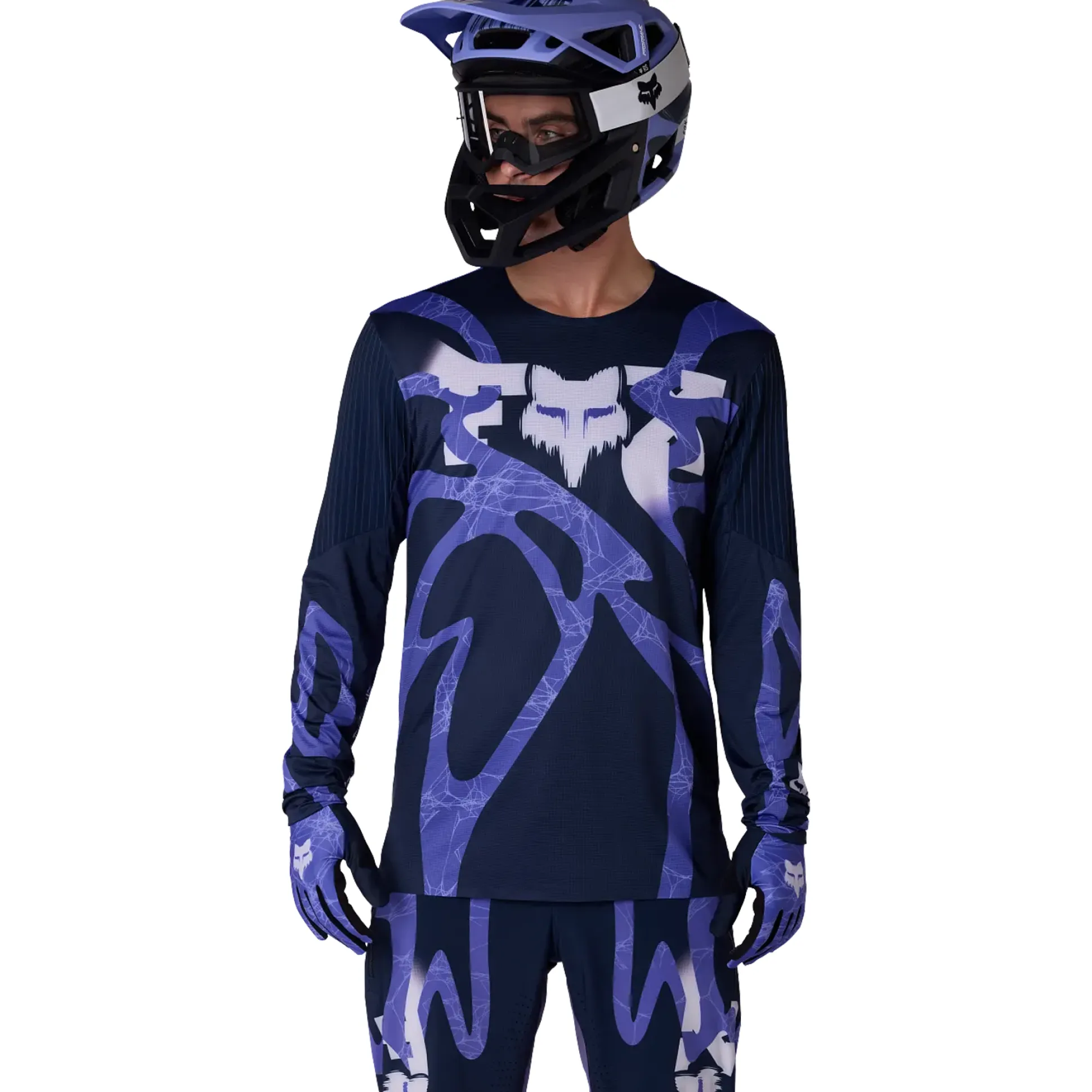Maglia maniche lunghe mtb Fox Flexair Diffuse - Viola