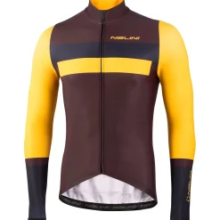Maglia maniche lunghe Nalini Stelvio - Bordeaux giallo