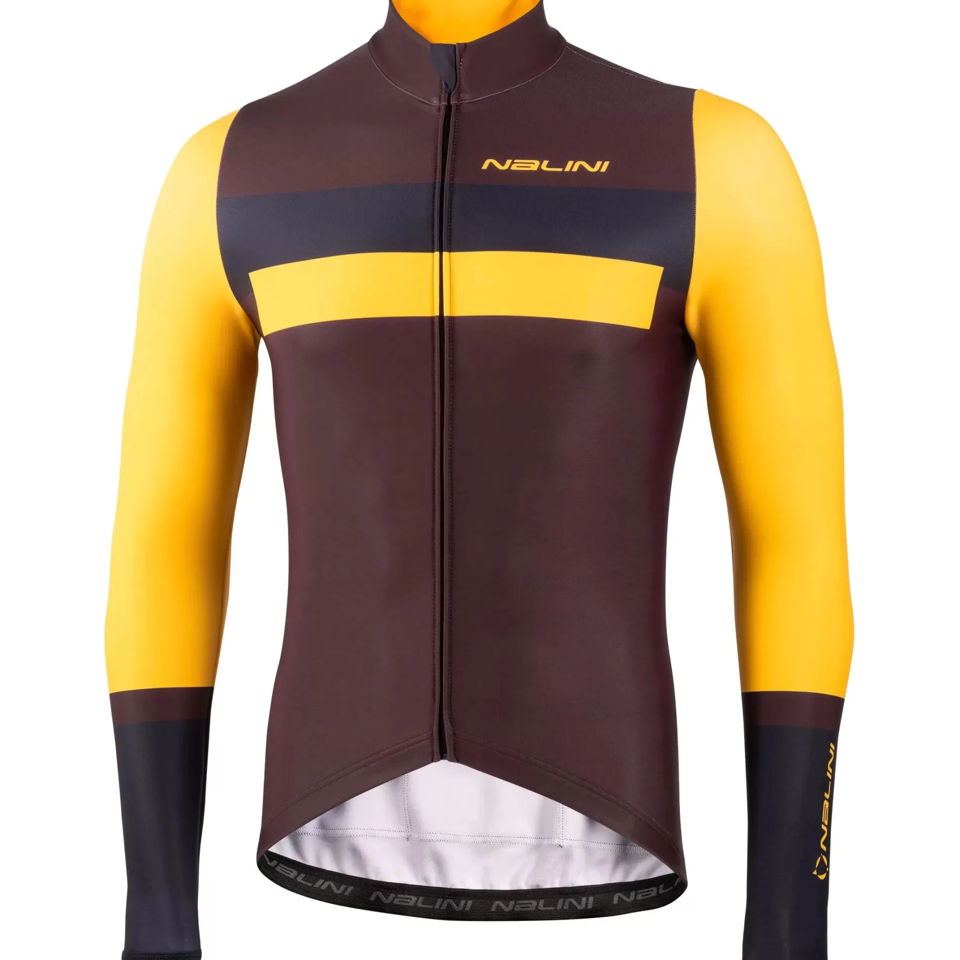 Maglia maniche lunghe Nalini Stelvio - Bordeaux giallo