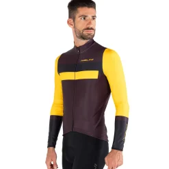 Maglia maniche lunghe Nalini Stelvio - Bordeaux giallo