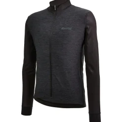 Maglia maniche lunghe Santini Colore Puro - Nero