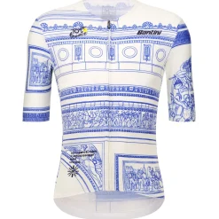 Maglia Santini Tour de France Arc de Triomphe - Bianco