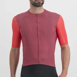 Maglia Sportful Checkmate - Rosso viola