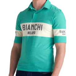 Polo Bianchi Milano Retro - Celeste