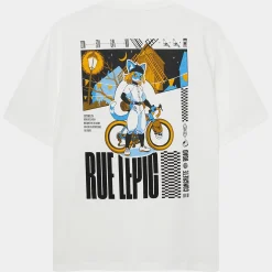 T-Shirt Cafe du Cycliste Col Paris - Bianco
