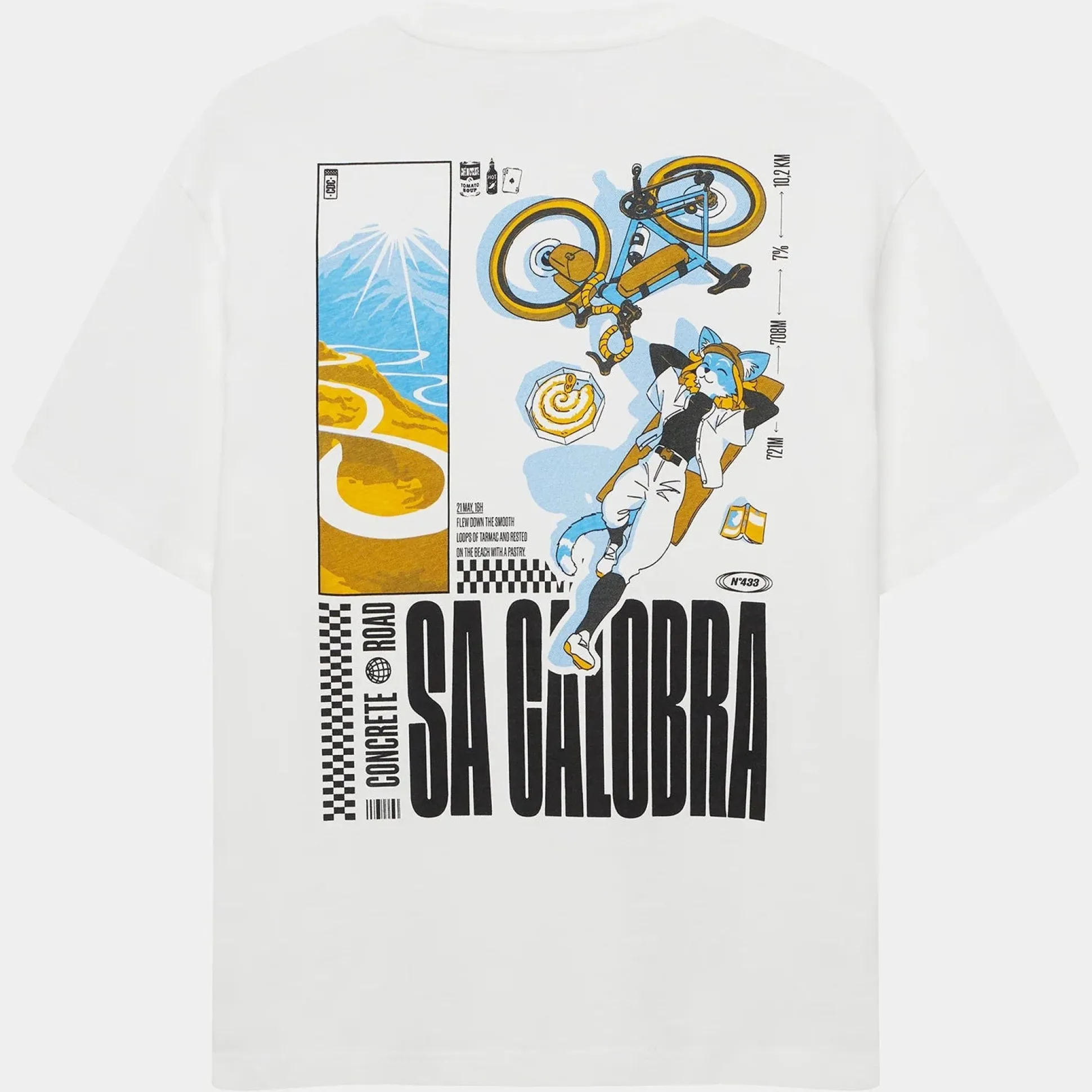 T-Shirt Cafe du Cycliste Col Sa Calobra - Bianco