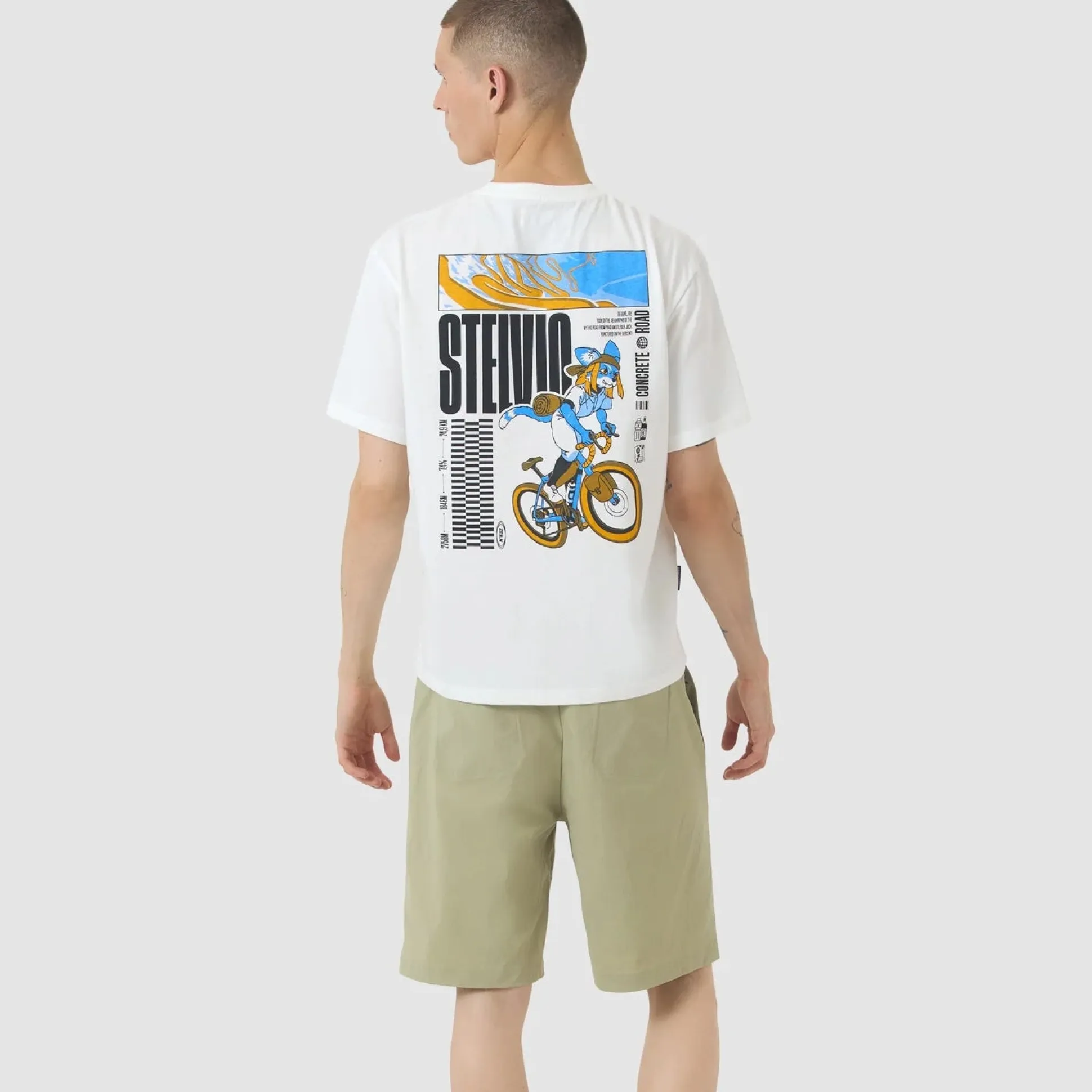 T-Shirt Cafe du Cycliste Col Stelvio - Bianco