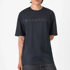 T-Shirt Castelli Tone Logo - Nero