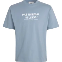 T-Shirt Pas Normal Studios Off-Race Logo - Azzurro