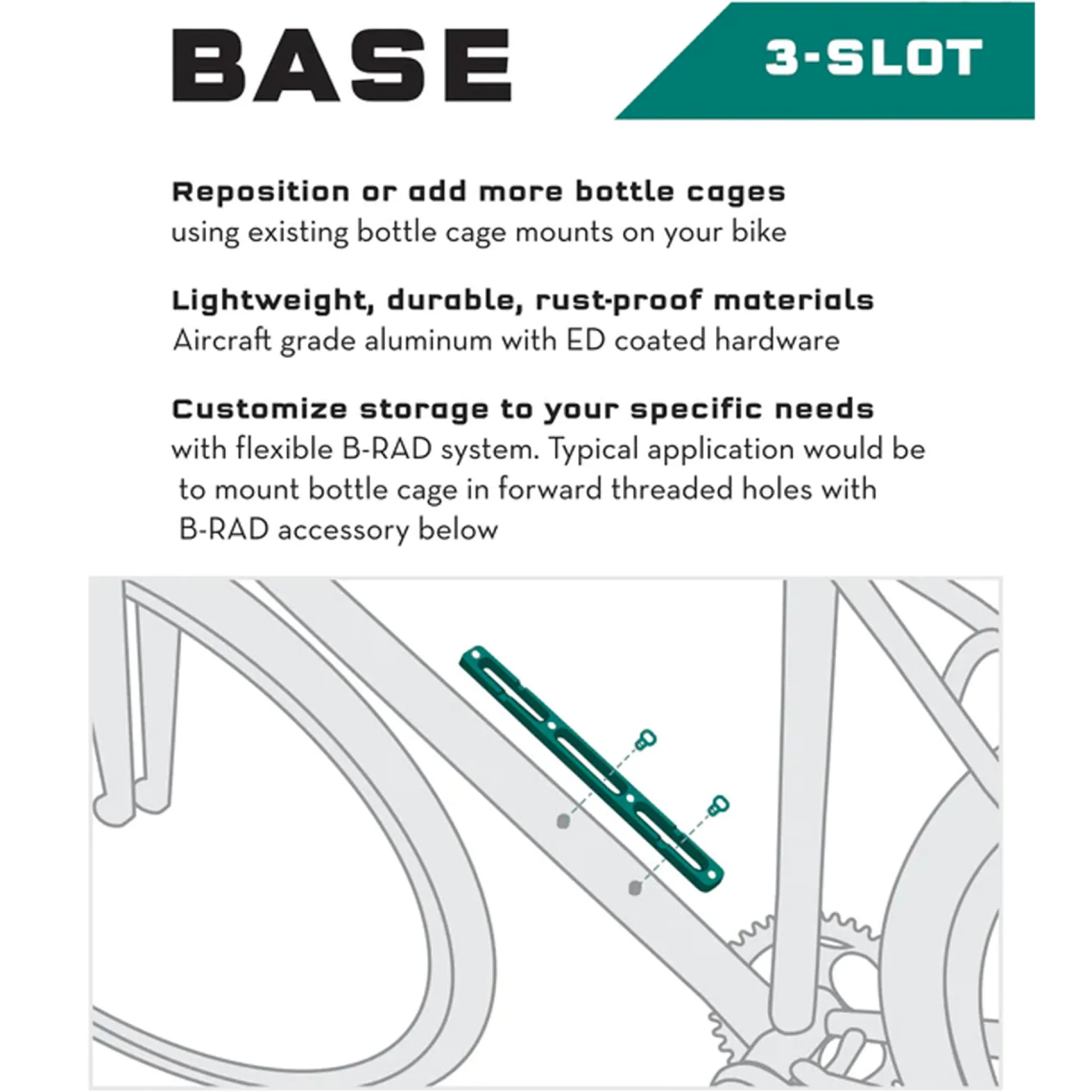 WolfTooth B-RAD Mounting Base - 3 Slot